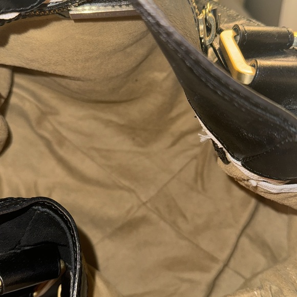 Jimmy Choo Mahala Purse Large Black Leather Double Handle GUC - Picture 9 of 11